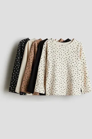H&M Set van 5 katoenen tops met lange mouwen