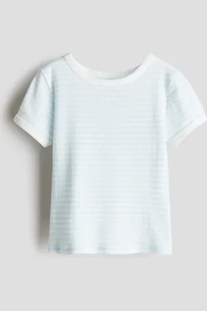 H&M Top van pointelletricot met korte mouwen