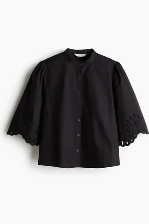H&M Katoenen blouse met pofmouwen