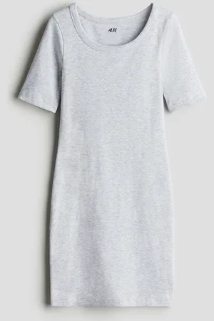H&M Geribde katoenen jurk