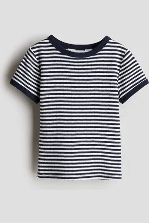 H&M Top van pointelletricot met korte mouwen
