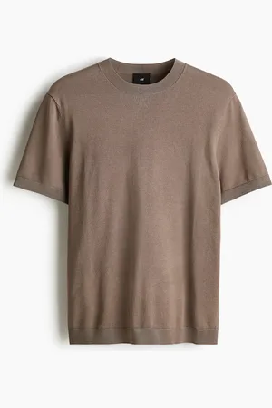 H&M Fijngebreid T-shirt - Slim Fit
