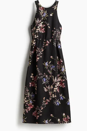 H&M Jurk van linnenmix met strikbandjes