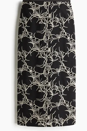 H&M Embroidered pencil skirt