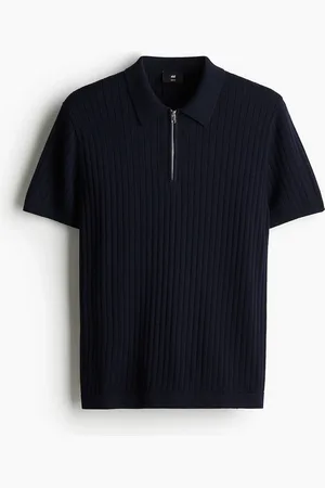 H&M Ribgebreid poloshirt - Slim Fit