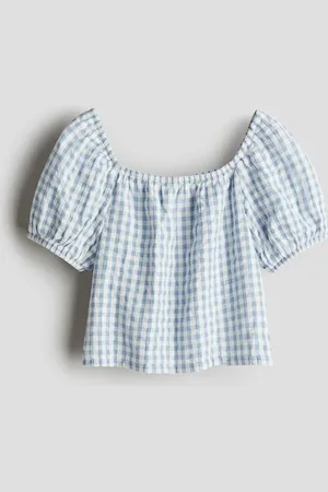 H&M Blouse van katoenen seersucker