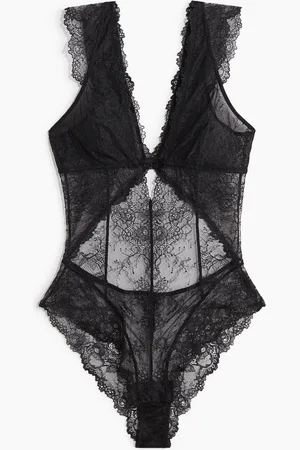H&M Kanten body met volantmouwtjes