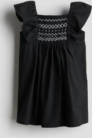 H&M Katoenen jurk met smokwerk