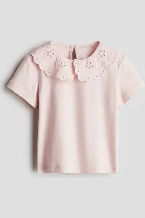 H&M Top met kraag met broderie anglaise