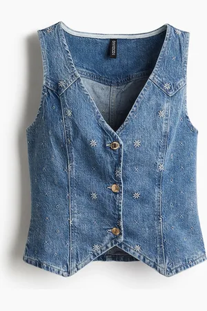 H&M Denim gilet met borduursel