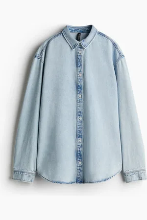 H&M Oversized denim overhemdblouse