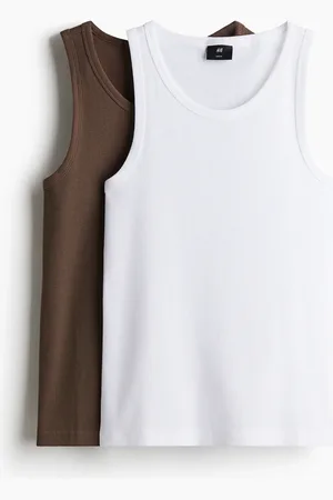 H&M Set van 2 geribde tanktops - Slim Fit