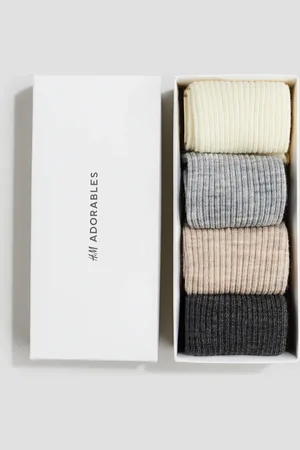 H&M 4 paar sokken van wolmix