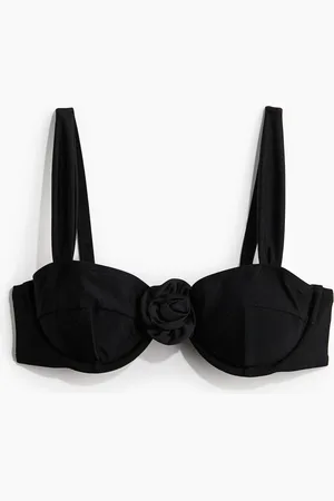 H&M Bikini Top With Flower Trim