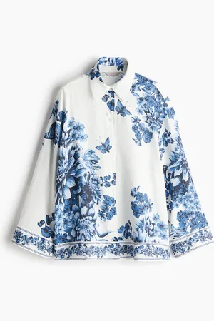 H&M Linnen overhemdblouse met dessin