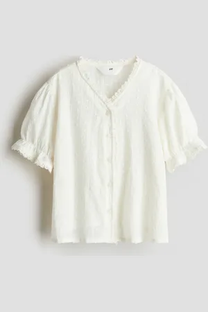 H&M Katoenen blouse met kant
