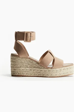 H&M Suède espadrilles met sleehak