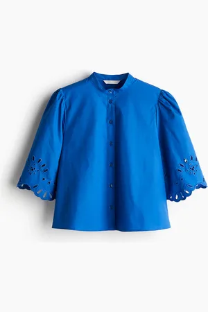 H&M Katoenen blouse met pofmouwen