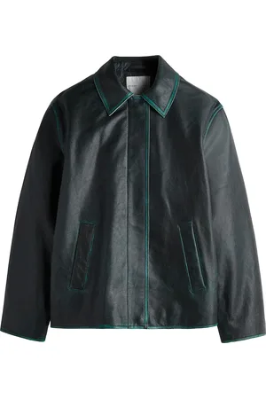 H&M Leren jack met handgeschilderde look
