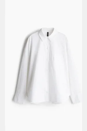 H&M Oversized overhemdblouse met stras