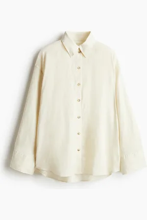 H&M Oversized linnen overhemdblouse