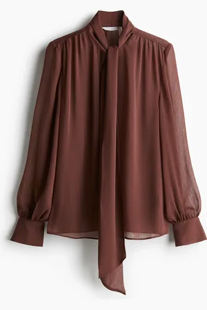 H&M Chiffon blouse met strikbanden