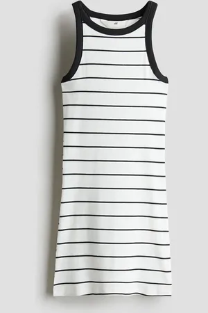 H&M Geribde katoenen jurk