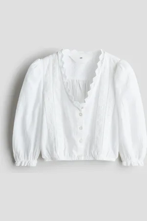 H&M Blouse met broderie anglaise