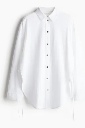 H&M Overhemdblouse van linnenmix met strikbandjes