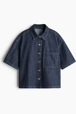 H&M Oversized denim overhemdblouse
