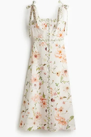 H&M Katoenen jurk met strikbandjes