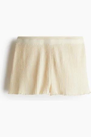 H&M Ribgebreide short van linnenmix