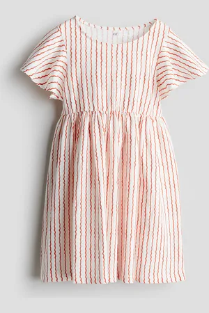 H&M Katoenen jurk met volantmouwtjes