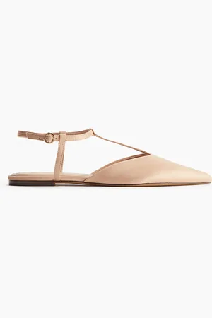 H&M Platte satijnen sandaletten met spitse neus