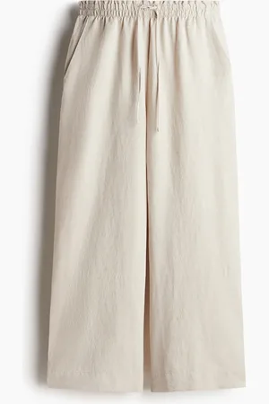 H&M Cropped broek van linnenmix