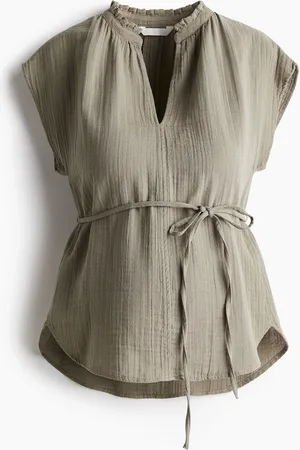 H&M MAMA Mousseline blouse met strikceintuur