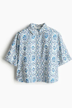 H&M Twill overhemdblouse met korte mouwen