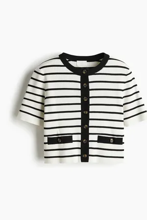 H&M Kort ribgebreid vest