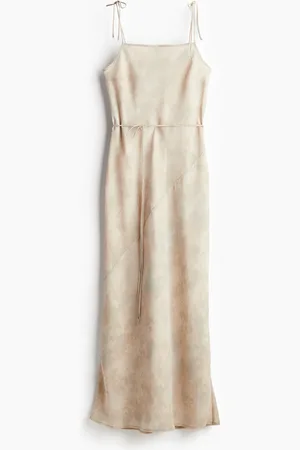 H&M Chiffon slip-on jurk met strikbandjes