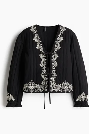 H&M Geborduurd jasje met striksluiting