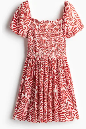 H&M Crinklejurk met smokwerk