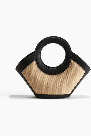 H&M Strooien handtas met gecoat detail