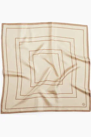 H&M Gestreepte Sjaal Beige - Zijde