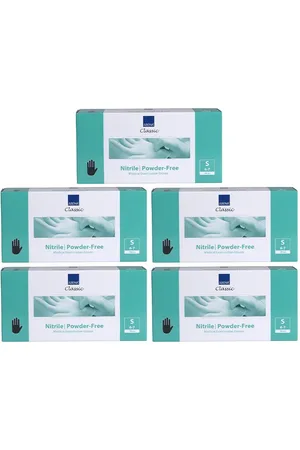 Abena 5x Nitril-Handschoenen Classic poedervrij Maat S 100st
