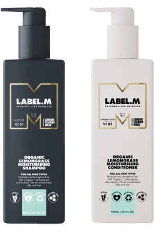 label.m Organic Lemongrass Moisturising Shampoo 1000ml + Conditioner 1000ml