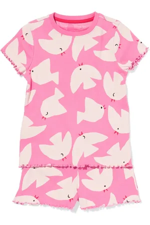 HEMA Kinder Shortama Rib Vogel