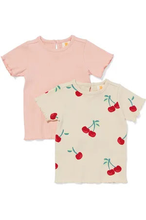 HEMA Baby T-shirts Rib Kersen - 2 Stuks
