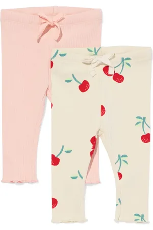 HEMA Babyleggings Rib Kersen - 2 Paar