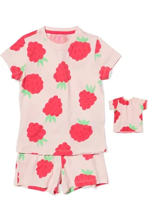 HEMA Kinder Shortama Framboos + Poppenpyjama
