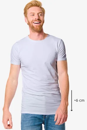 HEMA Heren T-shirt Slim Fit O-hals Extra Lang